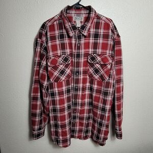 Duluth Trading Heavy Flannel Shirt Size 2XL Red White Grey